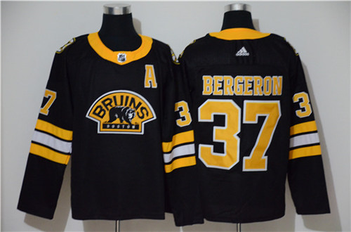 Mens Boston Bruin #37 Patrice Bergeron adidas Black Alternate Third Stitched Jersey