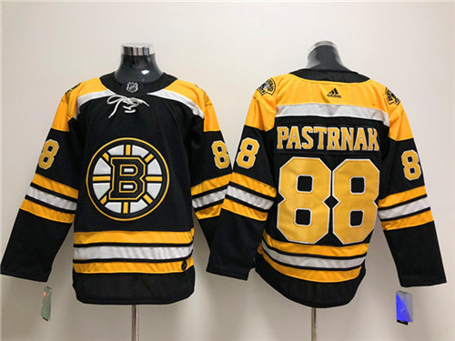 Mens Boston Bruin #88 David Pastrnak adidas Home Black Stitched Jersey