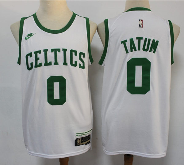 Mens Boston Celtics #0 Jayson Tatum 2021-22 Classic Edition White Year Zero Jersey
