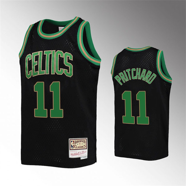 Mens Boston Celtics #11 Payton Pritchard Black Reload Hardwood Classics Jersey