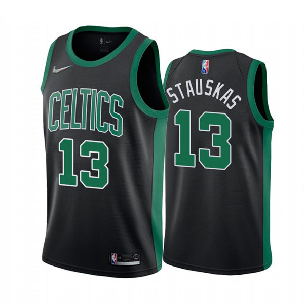 Mens Boston Celtics #13 Nik Stauskas 2021-22 Black Statement Edition Jersey