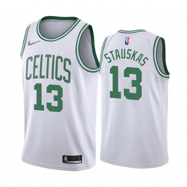 Mens Boston Celtics #13 Nik Stauskas White 2021-22 Diamond Badge Association Edition Swingman Jersey