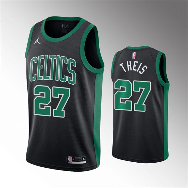Mens Boston Celtics #27 Daniel Theis 2021-22 Black Statement Edition Jersey