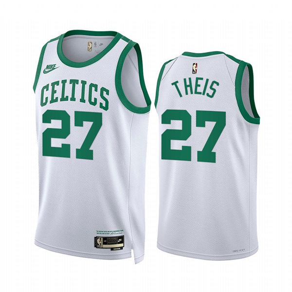 Mens Boston Celtics #27 Daniel Theis 2021-22 Classic Edition White Year Zero Jersey