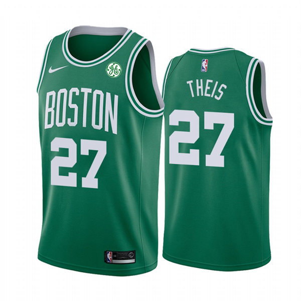 Mens Boston Celtics #27 Daniel Theis 2021-22 Kelly Green Diamond Badge Icon Edition Jersey