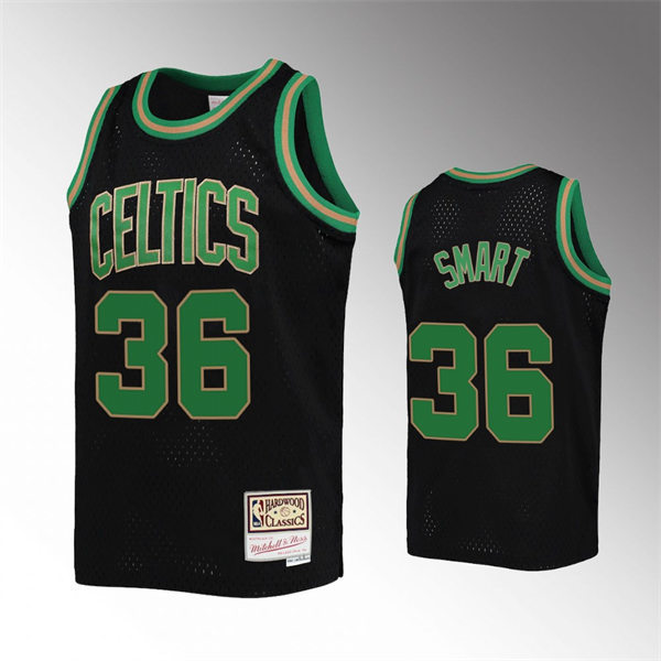 Mens Boston Celtics #36 Marcus Smart Black Reload Hardwood Classics Jersey