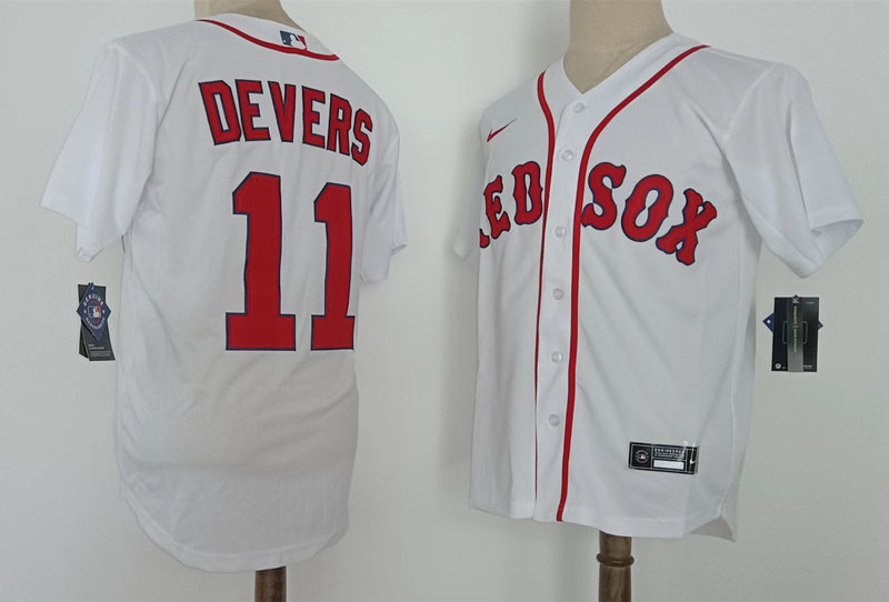 Mens Boston Red Sox #11 Rafael Devers Nike White Home Cool Base Jerseys