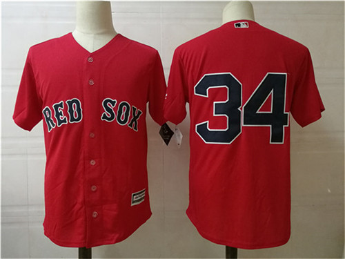 Mens Boston Red Sox #34 David Ortiz Red Majestic Cool Base Baseball Jerseys