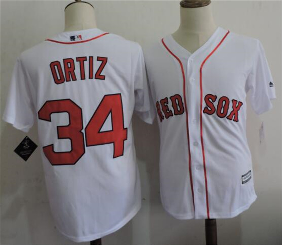 Mens Boston Red Sox #34 David Ortiz White Majestic Cool Base Baseball Jersey1