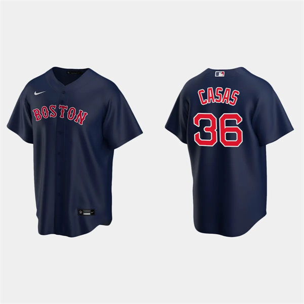 Mens Boston Red Sox #36 Triston Casas Nike Navy Alternate Cool Base Jersey