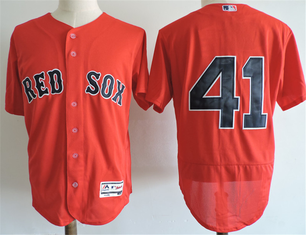 Mens Boston Red Sox #41 Chris Sale Red Majestic Flex Base Baseball Jersey