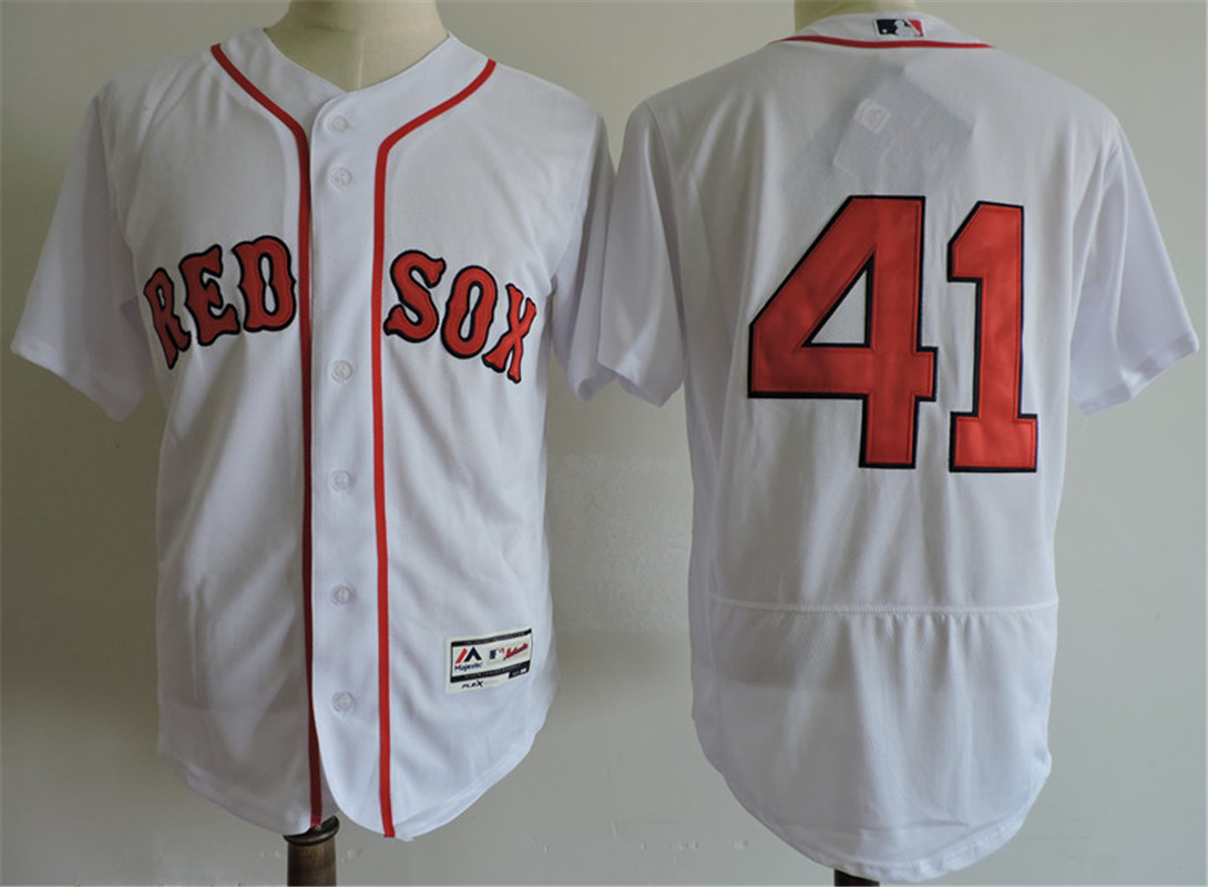 Mens Boston Red Sox #41 Chris Sale White Majestic Flex Base Baseball Jersey