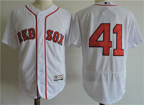 Mens Boston Red Sox #41 Chris Sale White Majestic Flex Base Baseball Jerseys