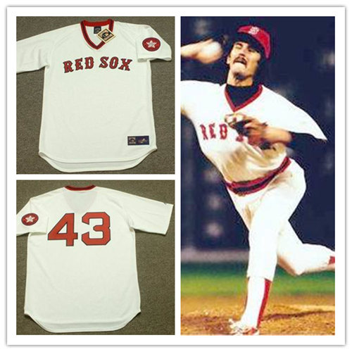 Mens Boston Red Sox #43 DENNIS ECKERSLEY 1970's Majestic Cooperstown Throwback Jerseys