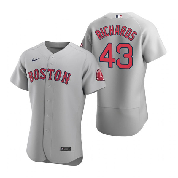 Mens Boston Red Sox #43 Garrett Richards Nike Gray Road Flex Base Jersey