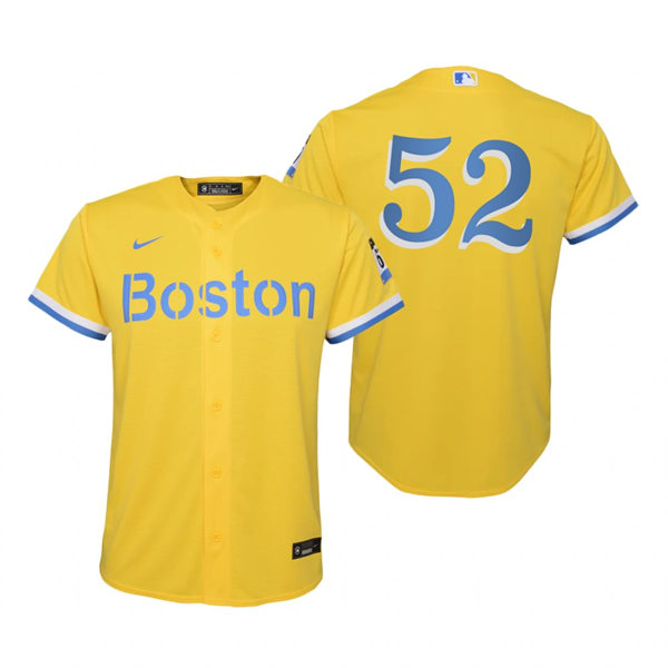 Mens Boston Red Sox #52 Michael Wacha Nike Yellow 2021 City Connect Jersey