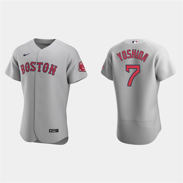 Mens Boston Red Sox #7 Masataka Yoshida Nike Gray Road Flex Base Jersey