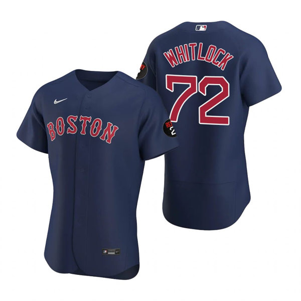 Mens Boston Red Sox #72 Garrett Whitlock Nike Navy Alternate FlexBase Jersey