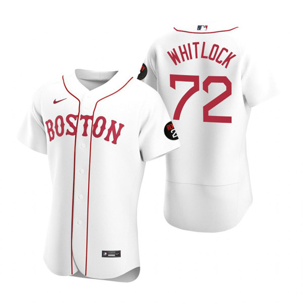 Mens Boston Red Sox #72 Garrett Whitlock Nike White 2021 Patriots Day Jersey