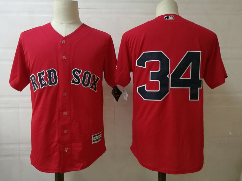 Mens Boston Red Sox Retired Player #34 David Ortiz Majestic Red Cool base Jerseys