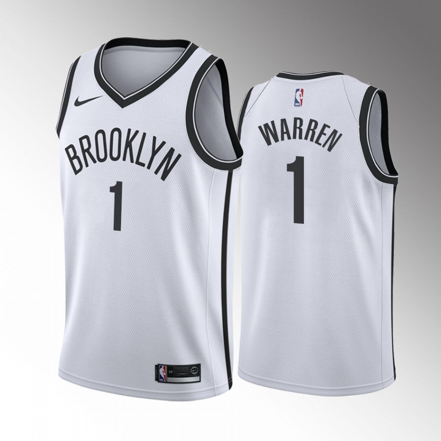 Mens Brooklyn Nets #1 T.J. Warren Nike White Association Edition Player Jersey