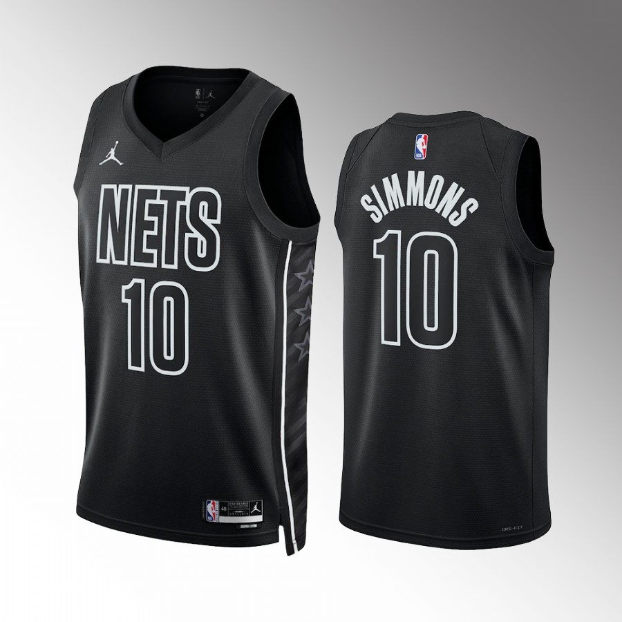 Mens Brooklyn Nets #10 Ben Simmons Black 2022-23 Statement Edition Player Jersey