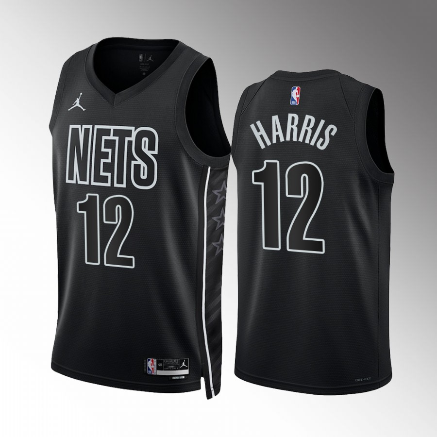 Mens Brooklyn Nets #12 Joe Harris Black 2022-23 Statement Edition Player Jersey