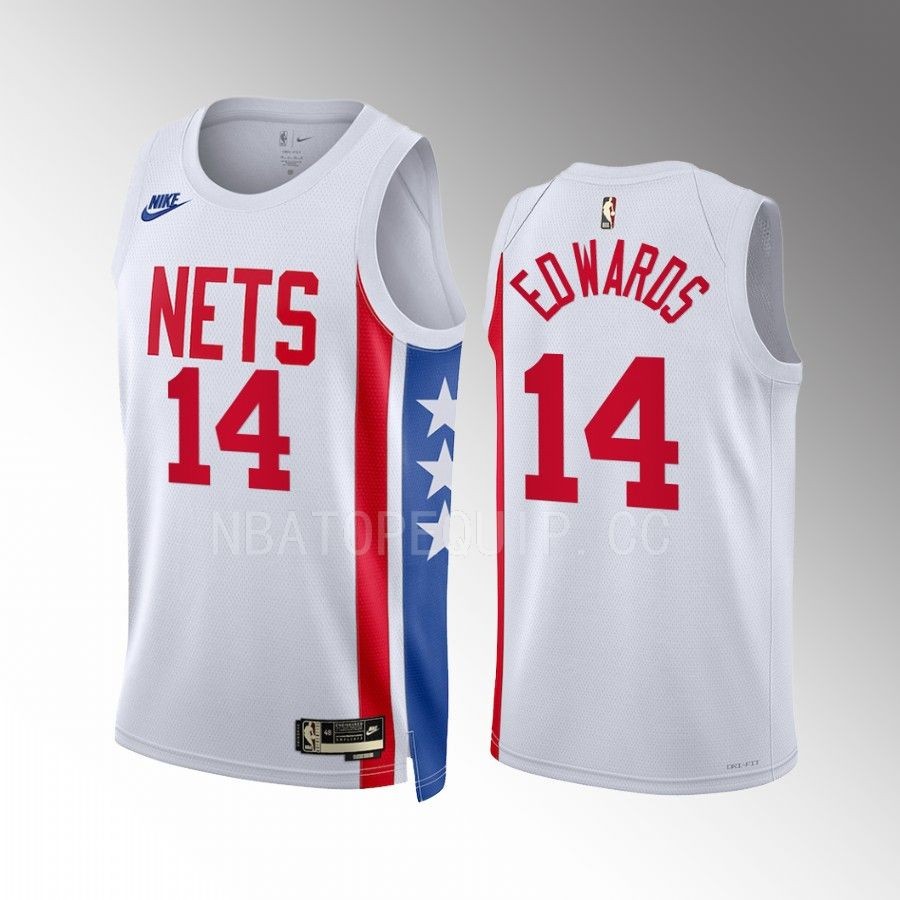 Mens Brooklyn Nets #14 Kessler Edwards Nike White 2022-23 Classic Edition Swingman Jersey