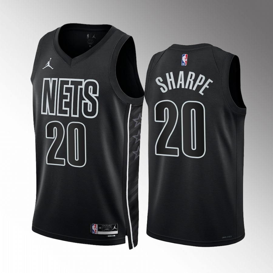 Mens Brooklyn Nets #20 Day'Ron Sharpe Black 2022-23 Statement Edition Player Jersey