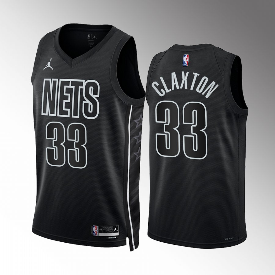 Mens Brooklyn Nets #33 Nic Claxton Black 2022-23 Statement Edition Player Jersey
