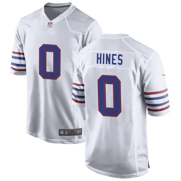 Mens Buffalo Bills #0 Nyheim Hines Nike White Alternate Retro Vapor Limited Jersey