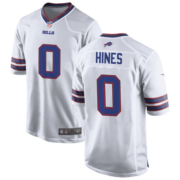 Mens Buffalo Bills #0 Nyheim Hines Nike White Away Vapor Limited Jersey
