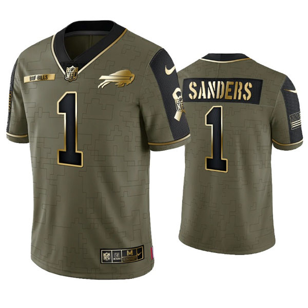 Mens Buffalo Bills #1 Emmanuel Sanders Nike 2021 Olive Golden Salute To Service Limited Jersey