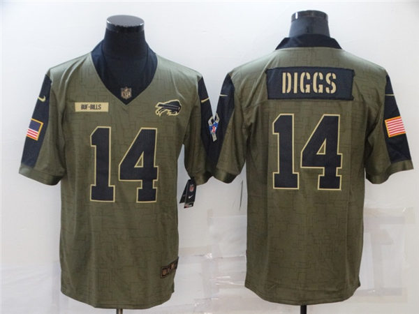 Mens Buffalo Bills #14 Stefon Diggs Stitched Nike Olive 2021 Salute To Service Limited Player Stitched Jersey