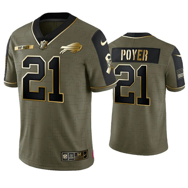 Mens Buffalo Bills #21 Jordan Poyer Nike 2021 Olive Golden Salute To Service Limited Jersey