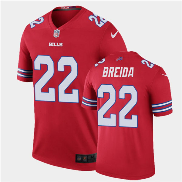 Mens Buffalo Bills #22 Matt Breida Nike Red Color Rush Vapor Limited Player Jersey