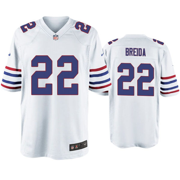 Mens Buffalo Bills #22 Matt Breida Nike White Alternate Retro Vapor Limited Jersey