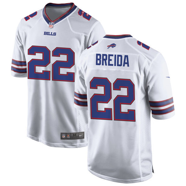 Mens Buffalo Bills #22 Matt Breida Nike White Vapor Limited Jersey