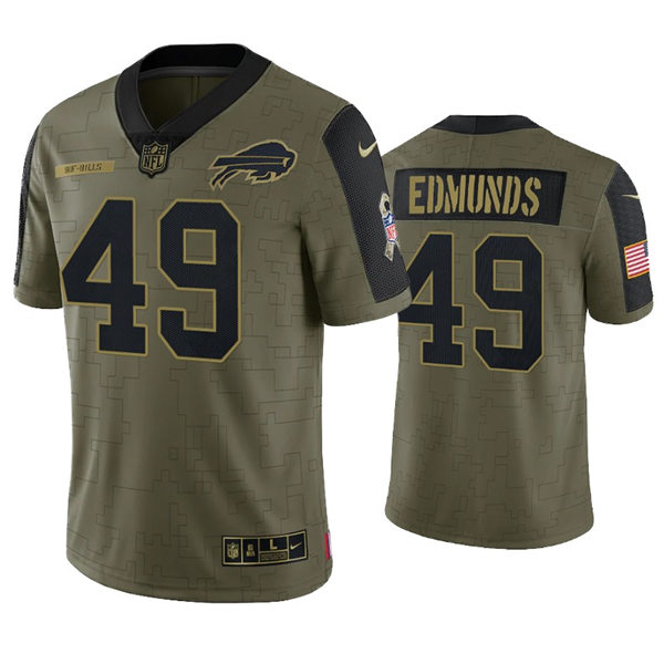 Mens Buffalo Bills #49 Tremaine Edmunds Nike Olive 2021 Salute To Service Limited Jersey