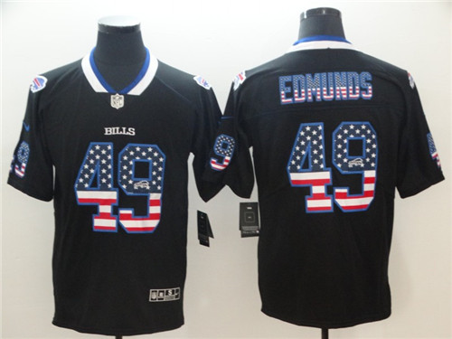 Mens Buffalo Bills #49 Tremaine Edmunds Nike USA Flag Fashion Black Limited Stitched Jersey