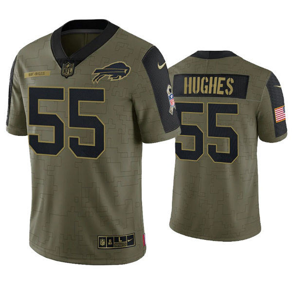 Mens Buffalo Bills #55 Jerry Hughes Nike Olive 2021 Salute To Service Limited Jersey
