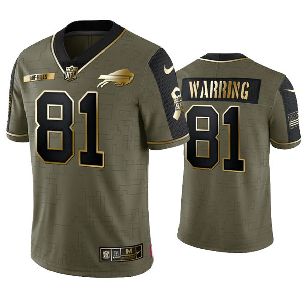 Mens Buffalo Bills #81 Kahale Warring Nike 2021 Olive Golden Salute To Service Limited Jersey