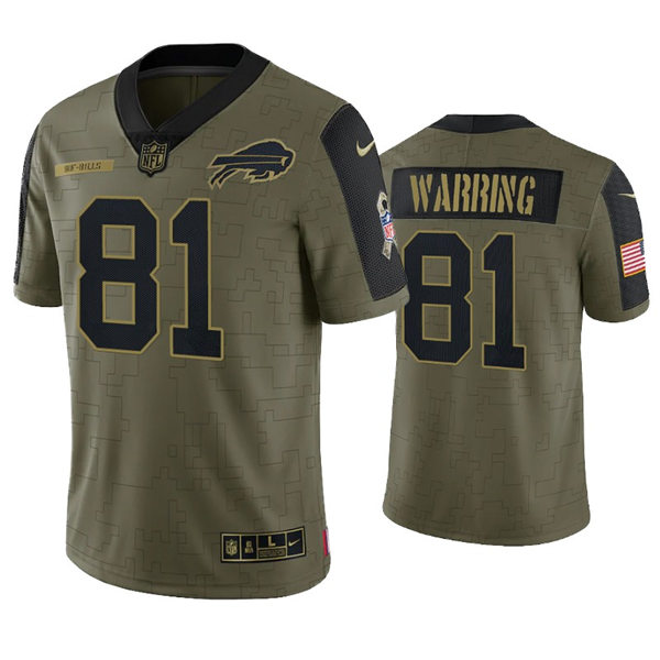 Mens Buffalo Bills #81 Kahale Warring Nike Olive 2021 Salute To Service Limited Jersey