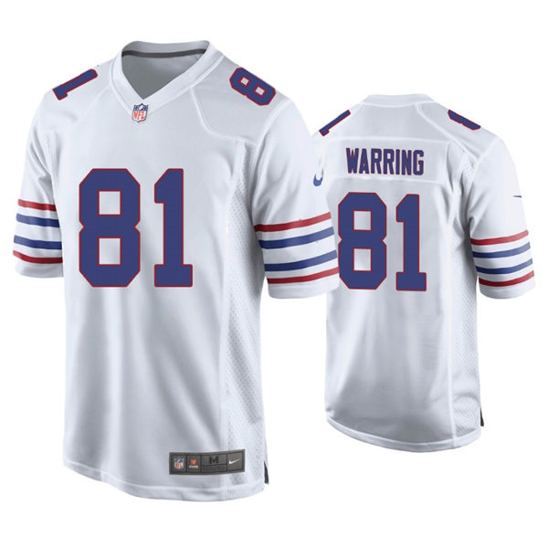 Mens Buffalo Bills #81 Kahale Warring Nike White Alternate Retro Vapor Limited Jersey