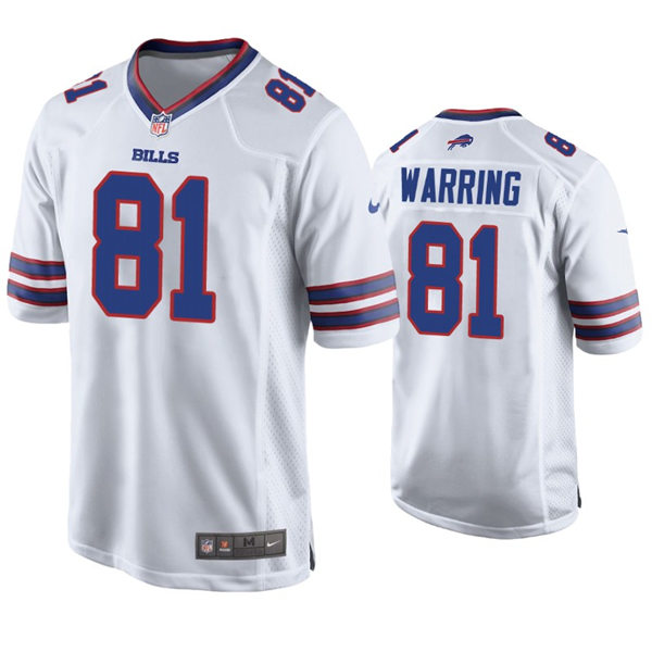 Mens Buffalo Bills #81 Kahale Warring Nike White Vapor Limited Jersey