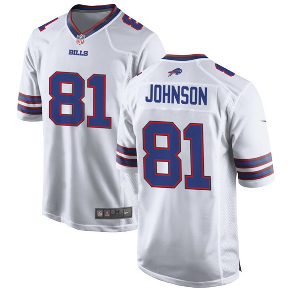 Mens Buffalo Bills #81 KeeSean Johnson Nike White Away Vapor Limited Jersey