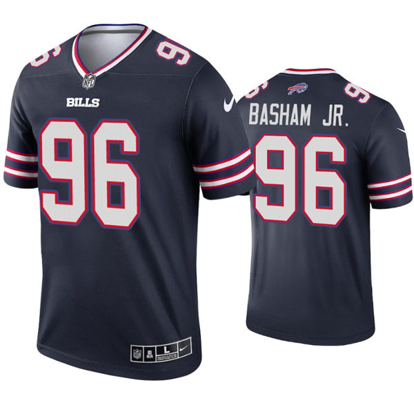 Mens Buffalo Bills #96 Carlos Basham Jr. Nike Navy Inverted Legend Limited Jersey