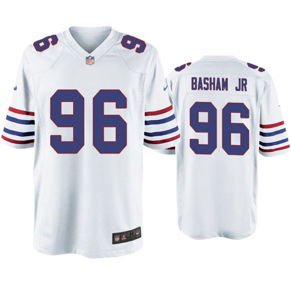 Mens Buffalo Bills #96 Carlos Basham Jr. Nike White Alternate Retro Vapor Limited Jersey