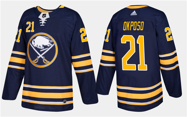 Mens Buffalo Sabres #21 Kyle Okposo Adidas Home Navy Stitched Jersey