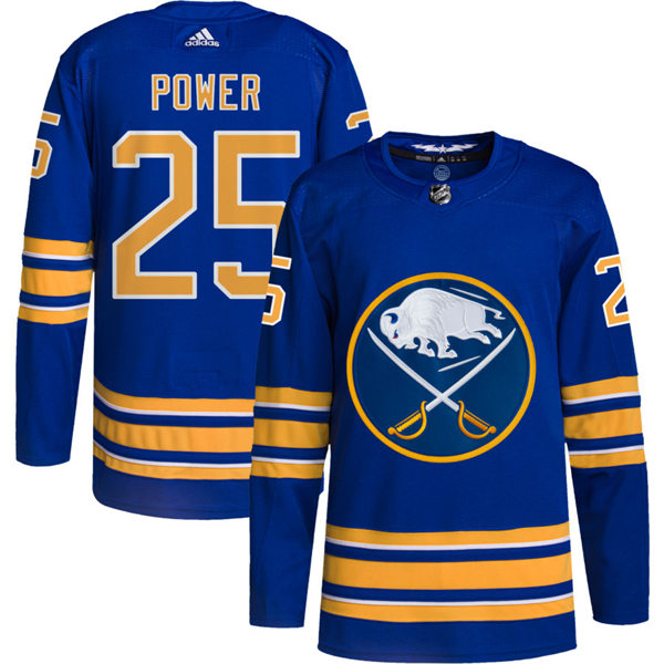 Mens Buffalo Sabres #25 Owen Power Adidas Home Premier Royal Stitched Jersey